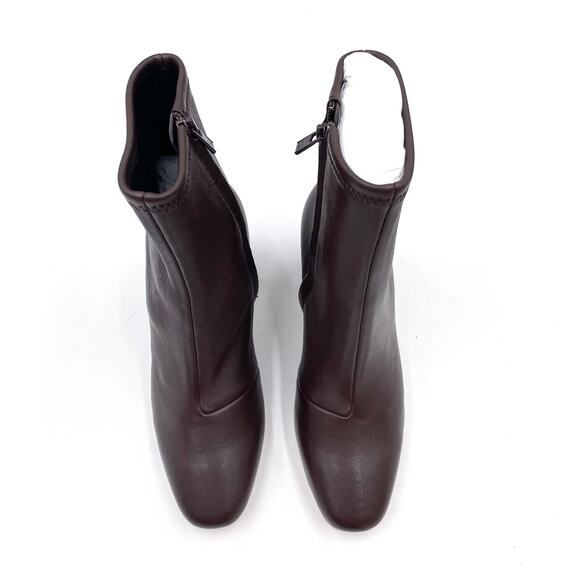 Loeffler Randall Elise Bootie Stretch Chocolate Brown Leather Block Heel Sz 5.5 - Picture 4 of 11